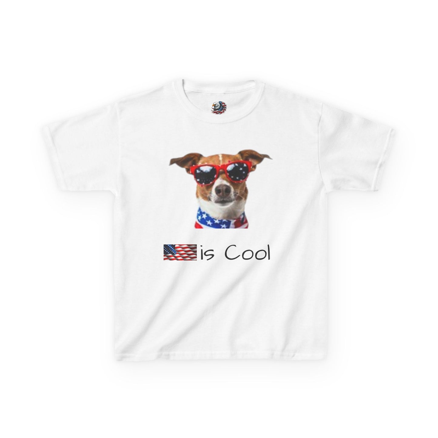 Patriotic Dog Kids Tee, Cute Graphic T-Shirt, Kids Independence Day Shirt, Fun Summer Tee, Animal Lover Gift