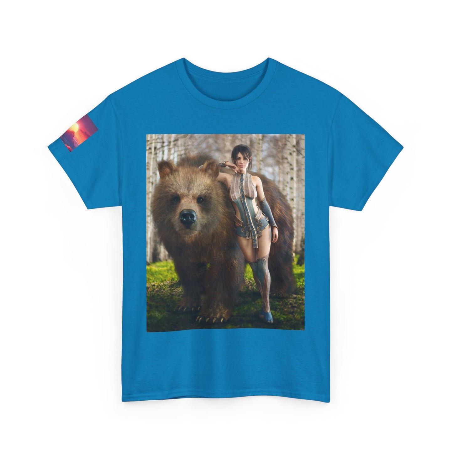 Sexy Girl & Bear Unisex T-shirt | Nature Inspired T-Shirt, Casual Gift, Unique Design, Eco-Friendly Fashion, Outdoor Lover Apparel