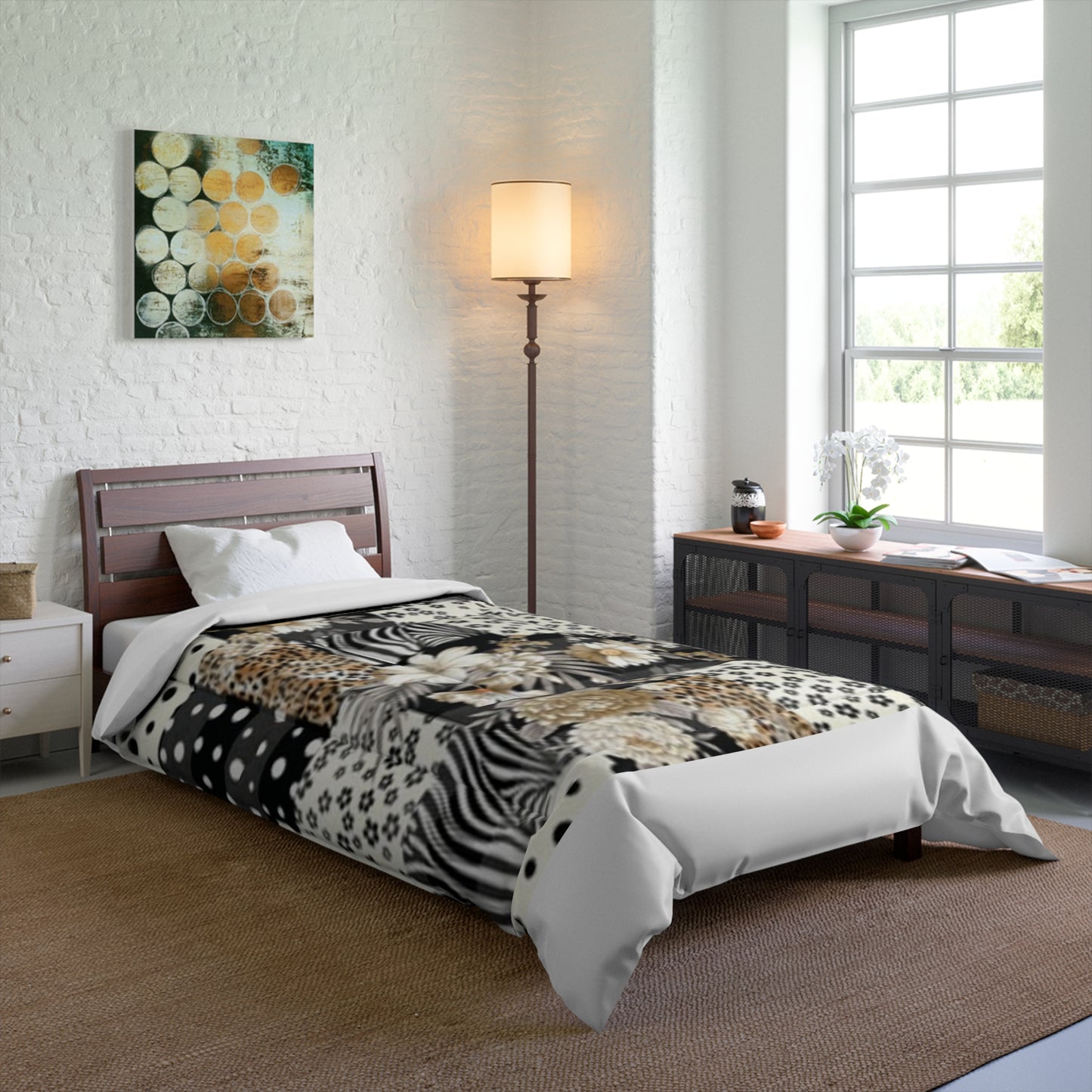 Bohemian Floral Patchwork Comforter - Cozy Bedroom Decor