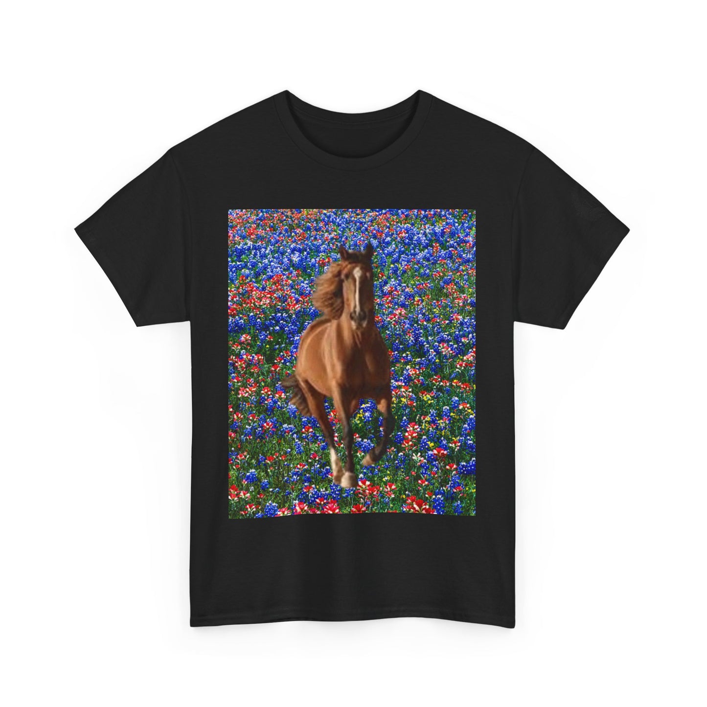 Camiseta unisex de algodón grueso Wild Horse Spirit: camiseta gráfica inspirada en la naturaleza