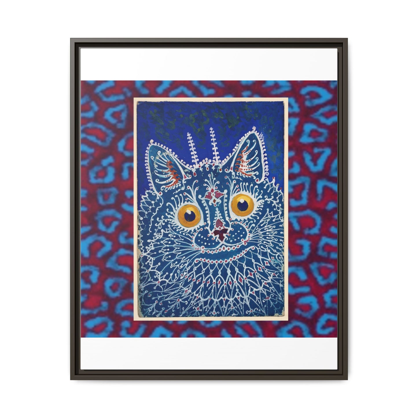 Colorful Cat Framed Matte Canvas Art - Whimsical Home Decor