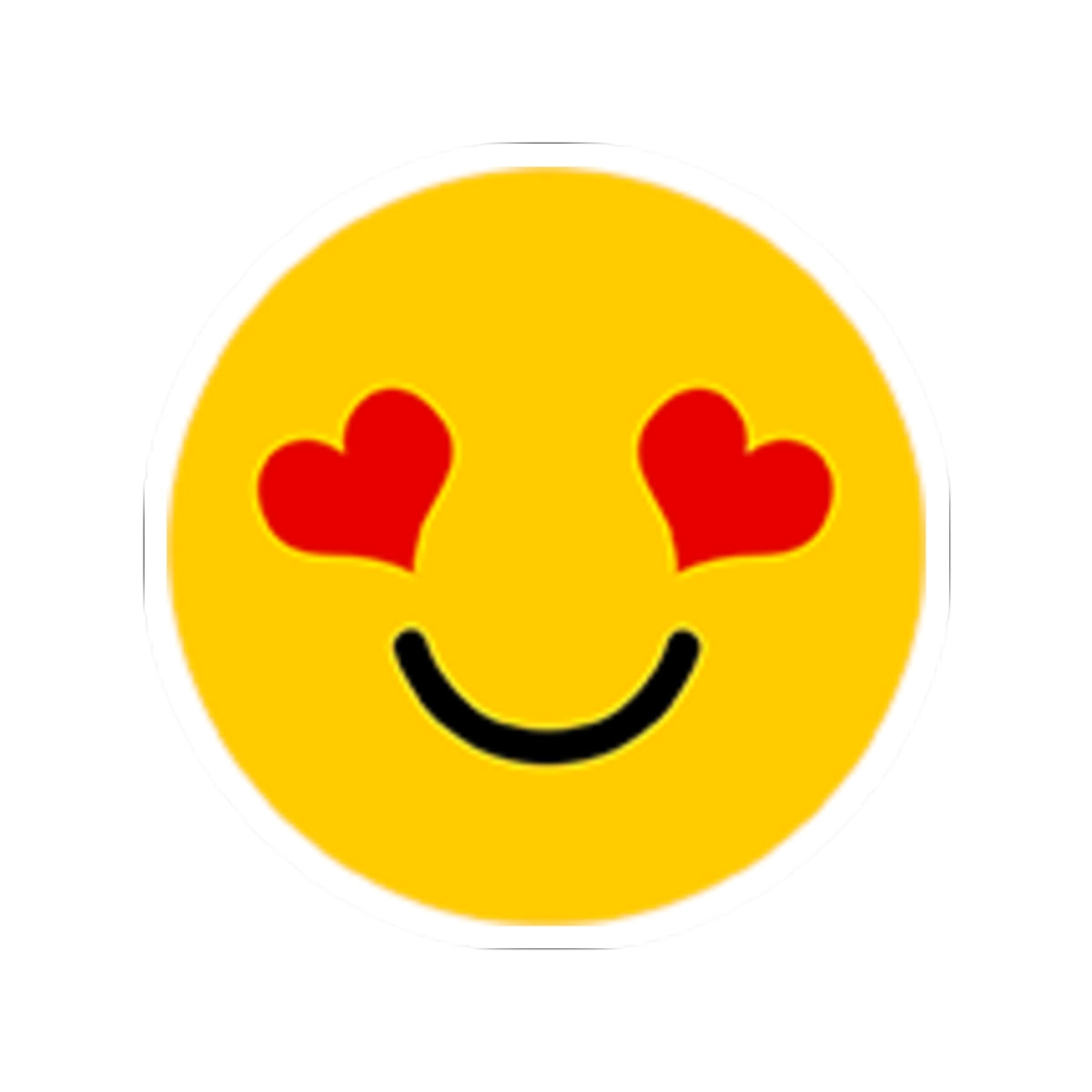 Cheerful Yellow Happy Face with Heart Eyes Stickers | Kiss-Cut Stickers for Laptops, Scrapbooking, Gift Decor, Party Favors, Kids' Crafts