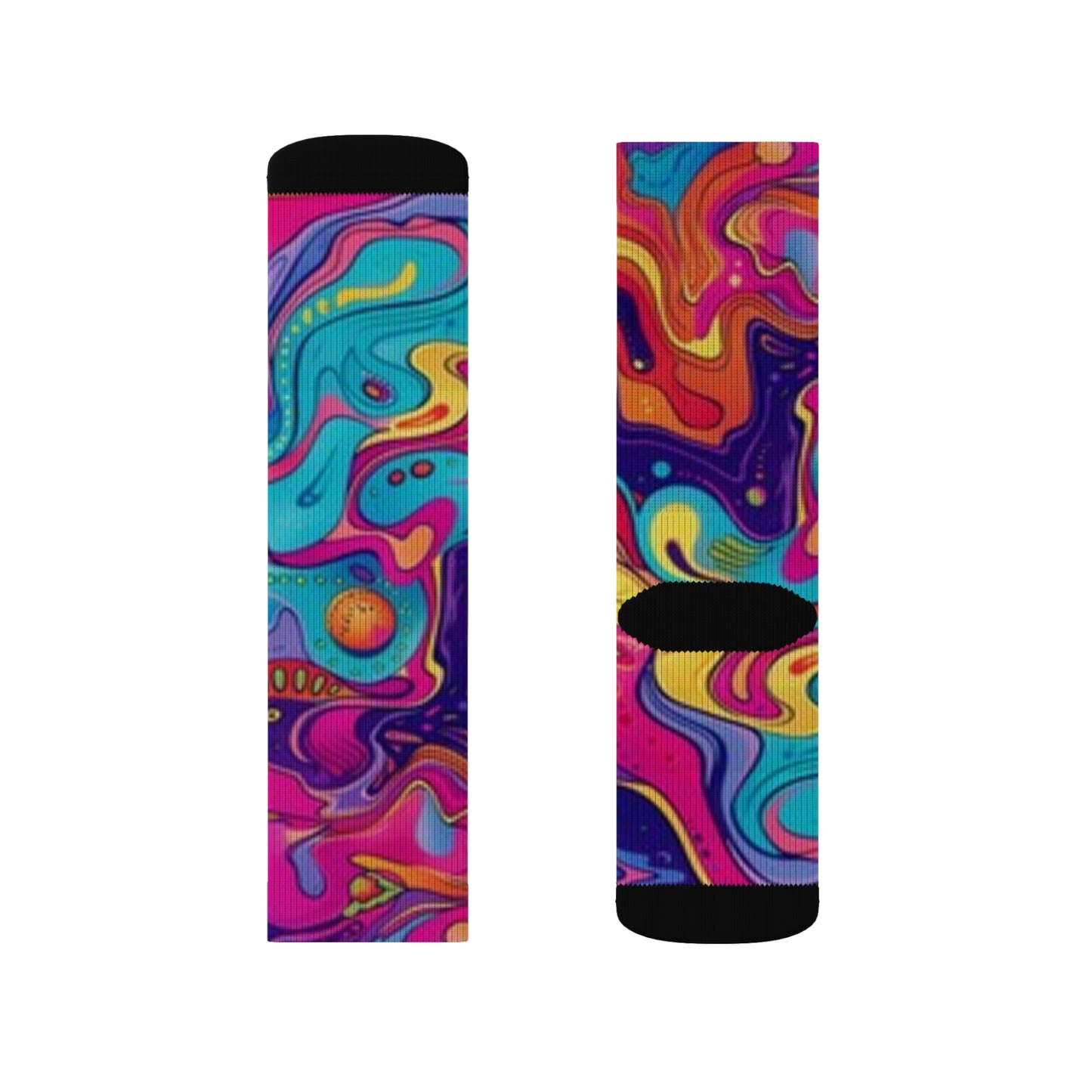 Vibrant Sublimation Socks – Colorful Abstract Design for Everyday Comfort