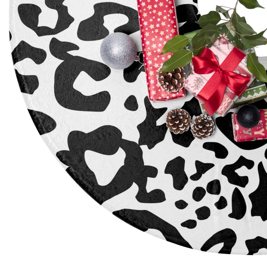 Christmas Tree Skirts Black Animal Print