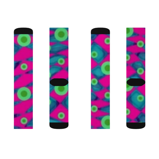 Vibrant Patterned Socks, Colorful Cool Socks for Everyday Wear, Unique Gift Ideas for Birthdays & Holidays, Sublimation Socks