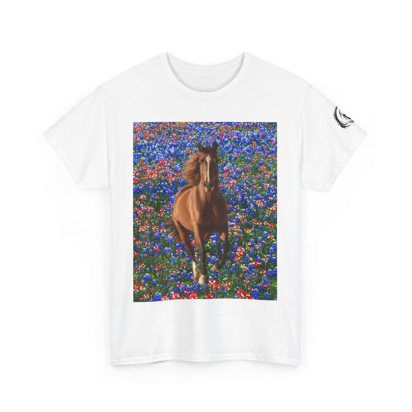 Camiseta unisex de algodón grueso Wild Horse Spirit: camiseta gráfica inspirada en la naturaleza