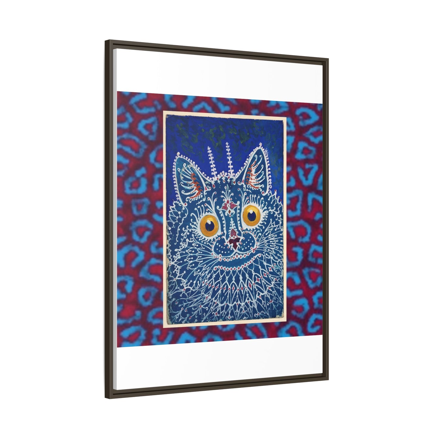 Colorful Cat Framed Matte Canvas Art - Whimsical Home Decor