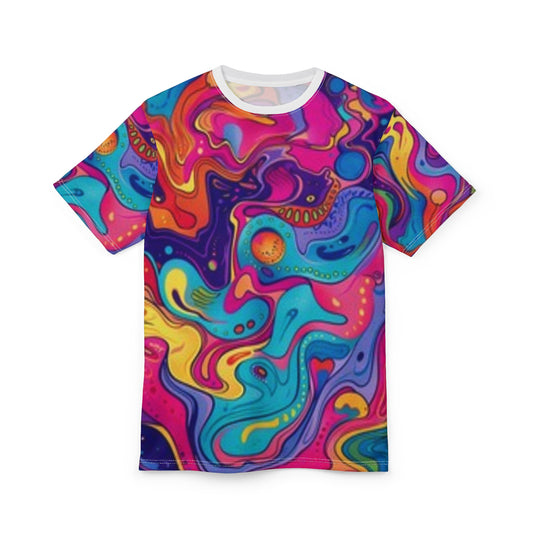Vibrant Abstract Pajama Top - Colorful Psychedelic Shirt for Creative Souls