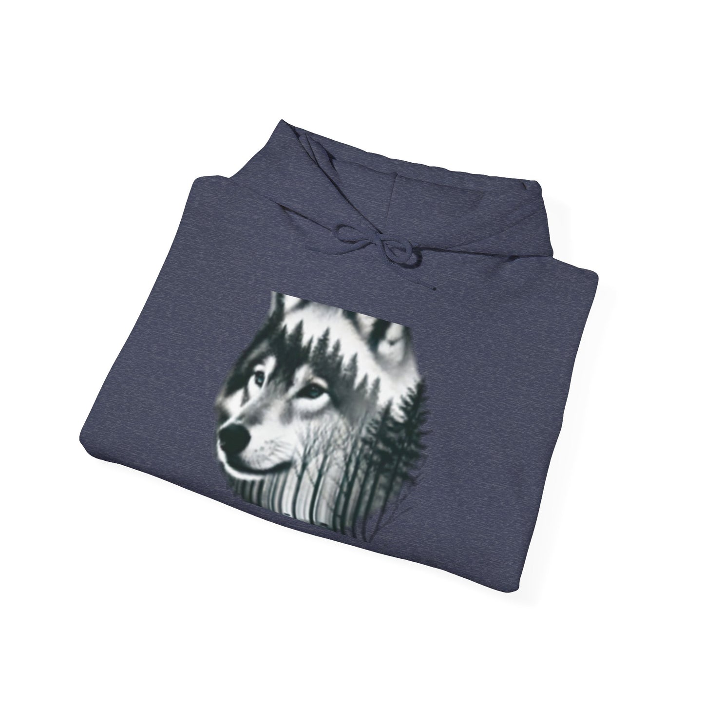 Sudadera con capucha con estampado de lobo y mujer: sudadera unisex de mezcla pesada™ para amantes de la naturaleza 