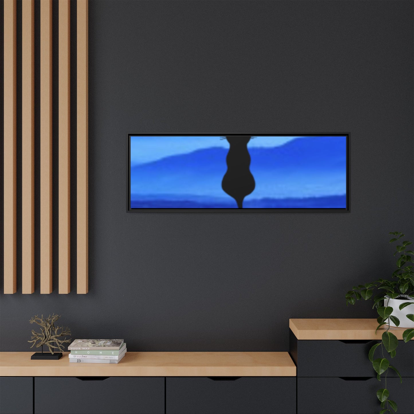 Framed Cat Silhouette Art Print, Wall Decor, Cat Lover Gift, Home Office Art, Pet Memorial