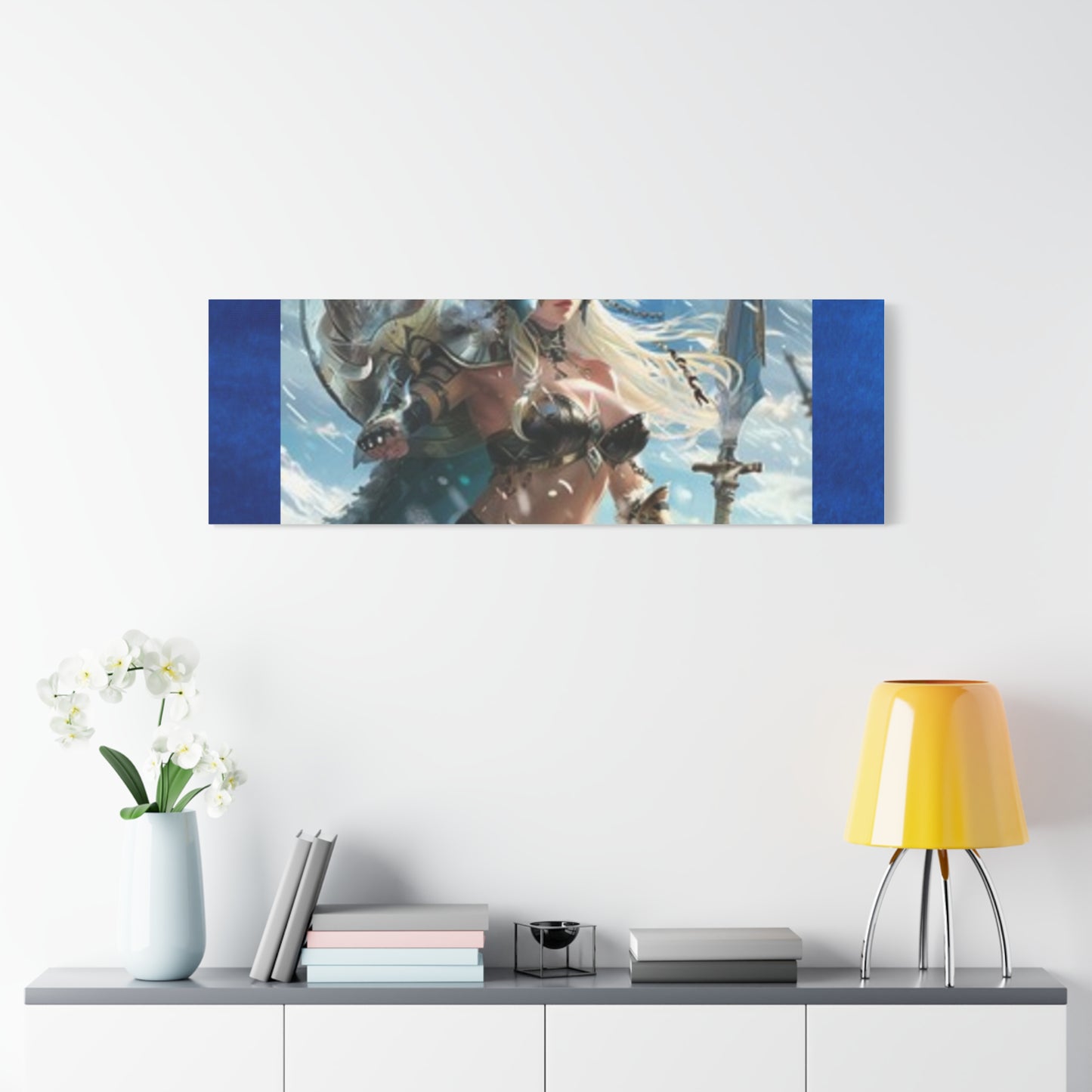 Fantasy Warrior Woman Canvas Art Print, Wall Decor for Gamers, Bold Room Aesthetic, Gift for Art Lovers, Home Office Decoration, Unique Wall Art
