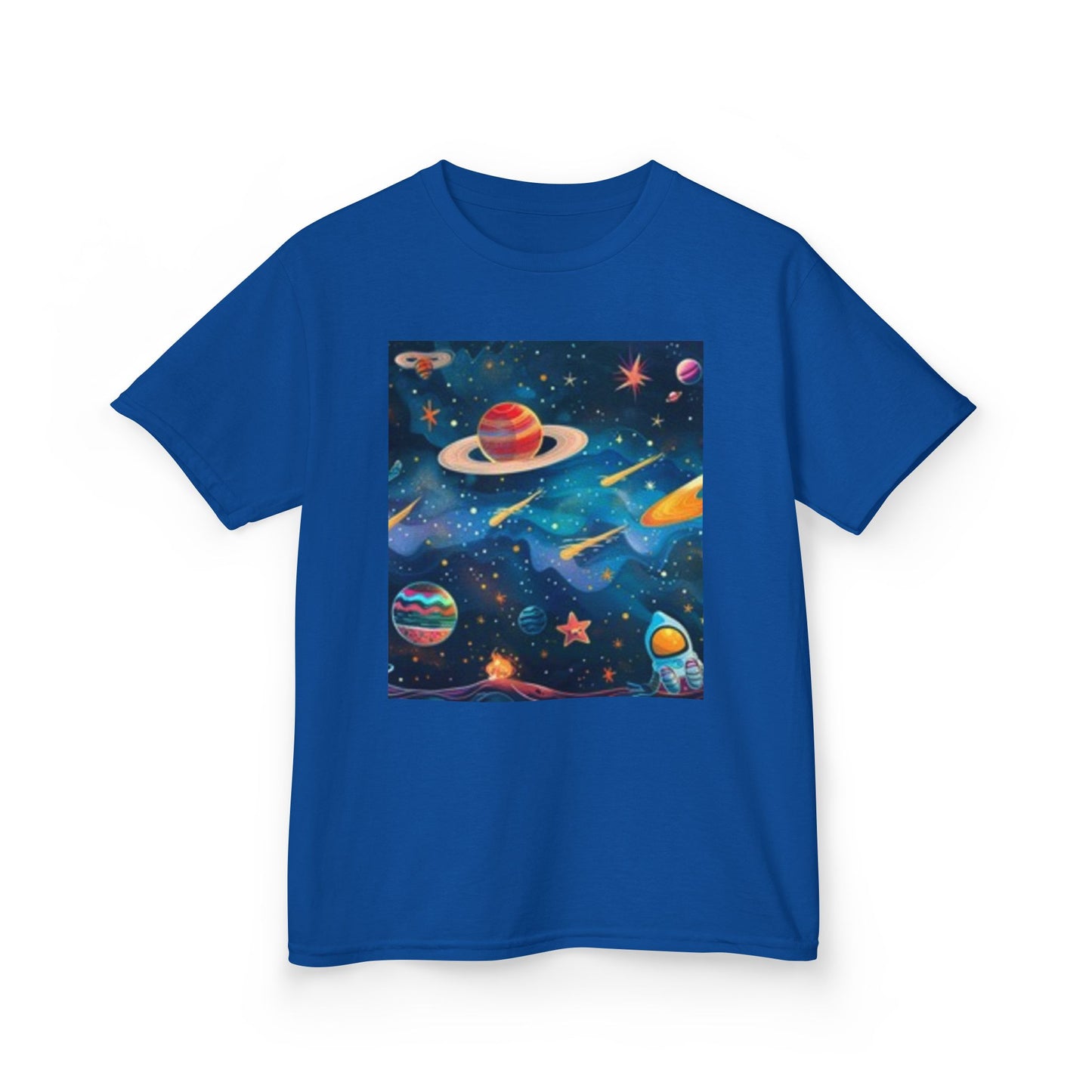 Kids Space Adventure Tee - Colorful Cosmic Design for Young Explorers