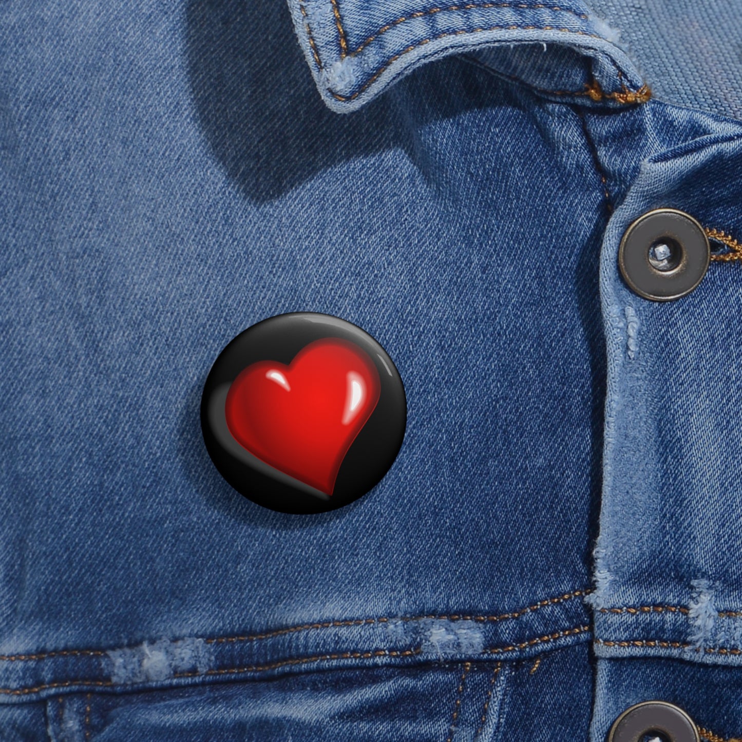 Botones de pin personalizados con forma de corazón