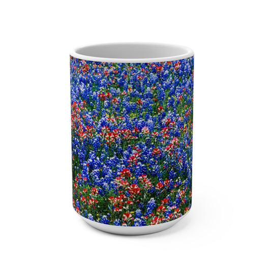 Vibrant Flower Field 15oz Mug - Perfect for Garden Lovers and Nature Enthusiasts