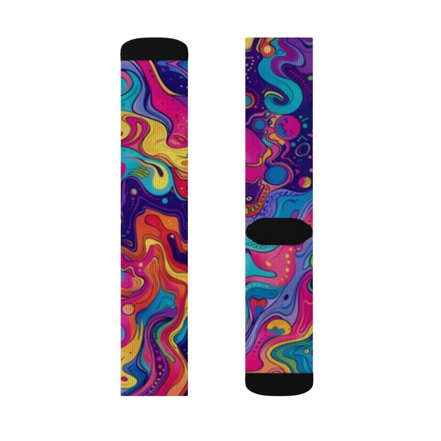 Vibrant Sublimation Socks – Colorful Abstract Design for Everyday Comfort