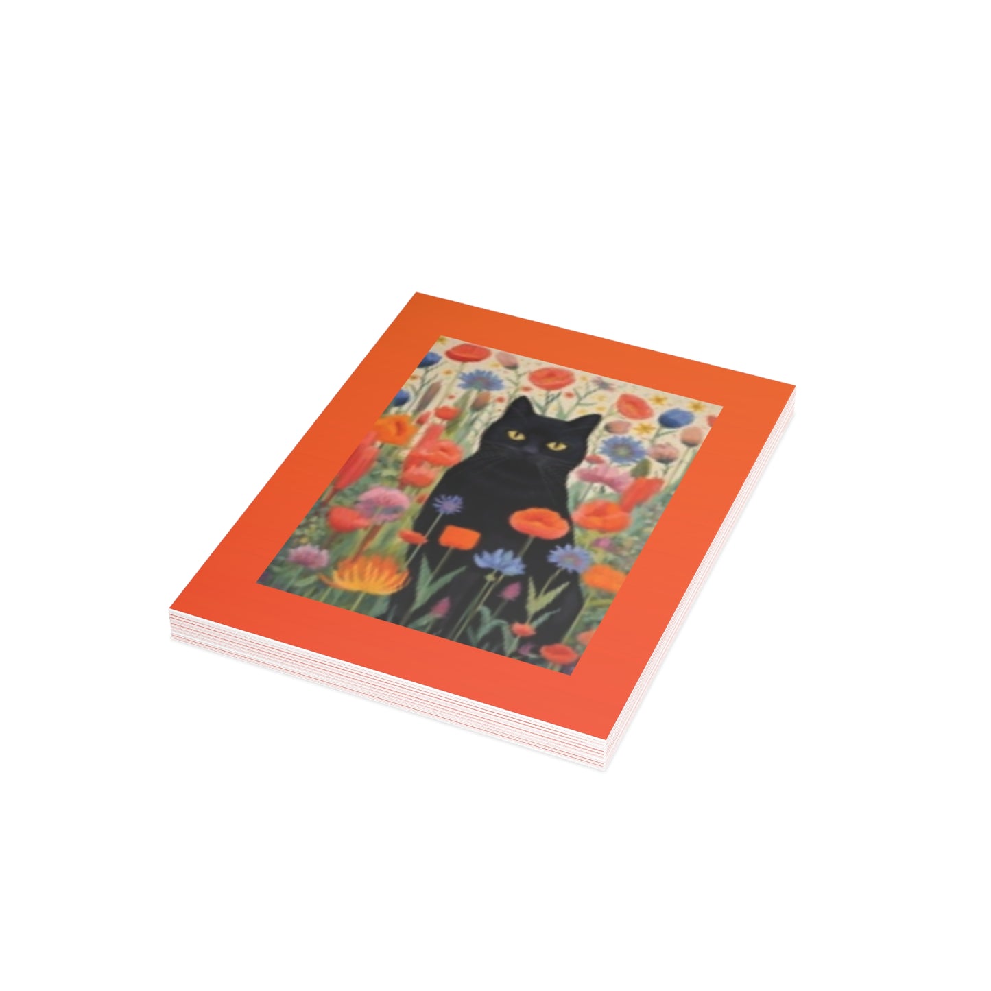 Vibrant Postcard Bundle - Cat & Wildflowers Designs with Envelopes