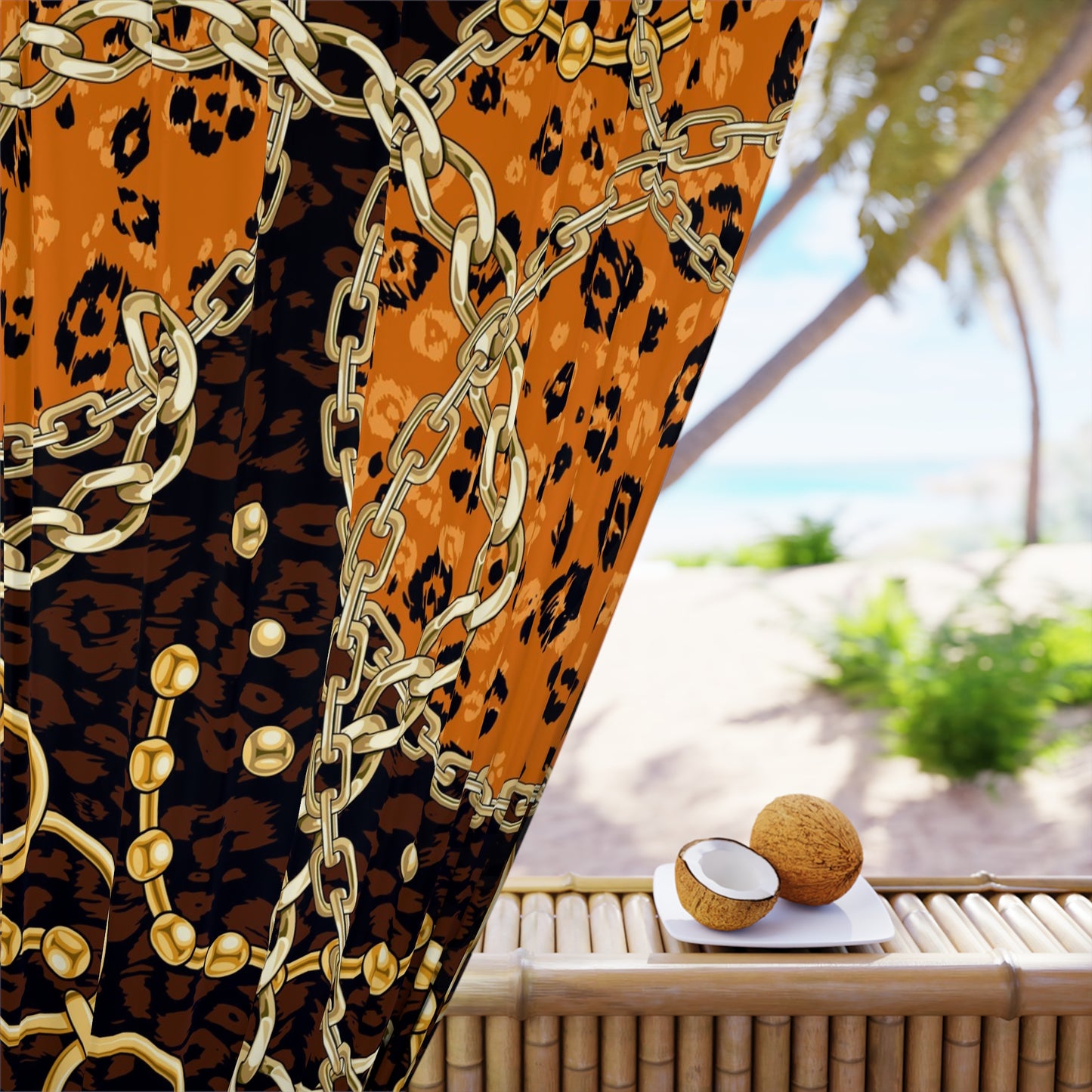 Window Curtains 50"x 84" (1 Piece) Chain Circles Fancy