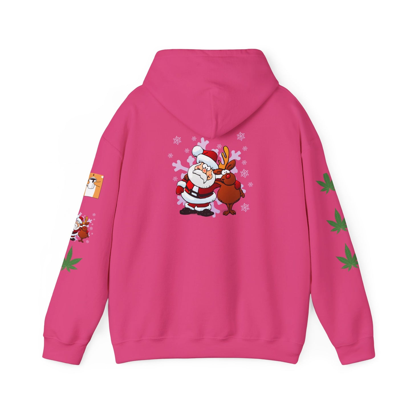 Sudadera con capucha Papá Noel Reno Hoja de marihuana