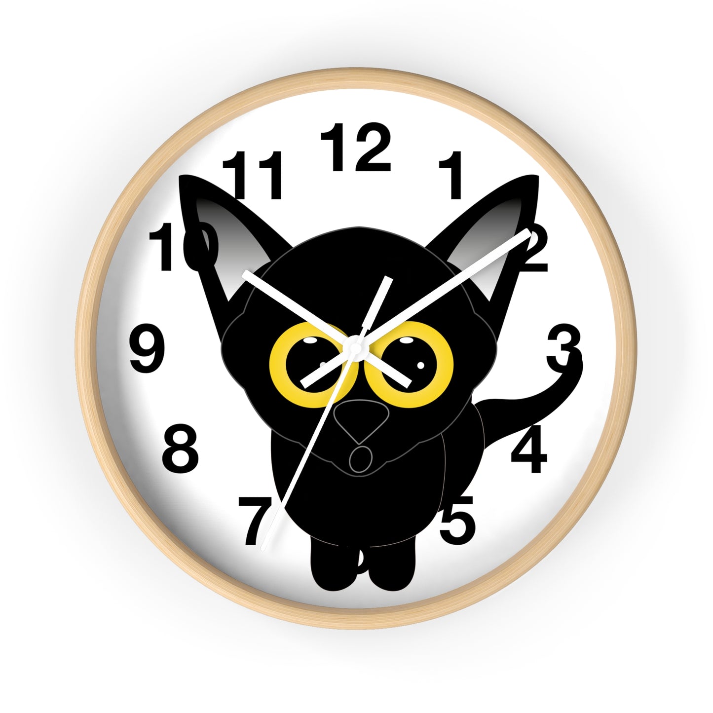 Wall clock Black Cat with Large Eyes