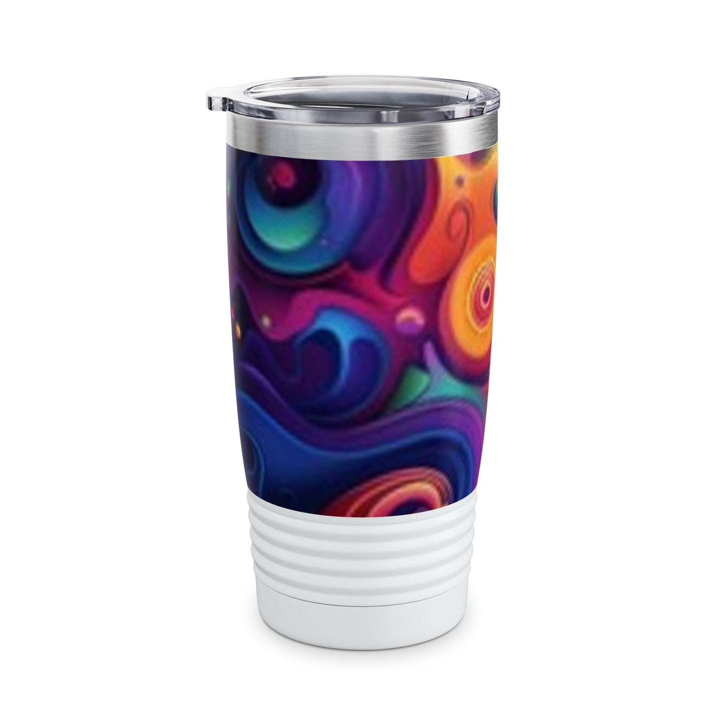 Vibrant Swirl 20oz Ringneck Tumbler - Colorful Travel Mug for Coffee Lovers