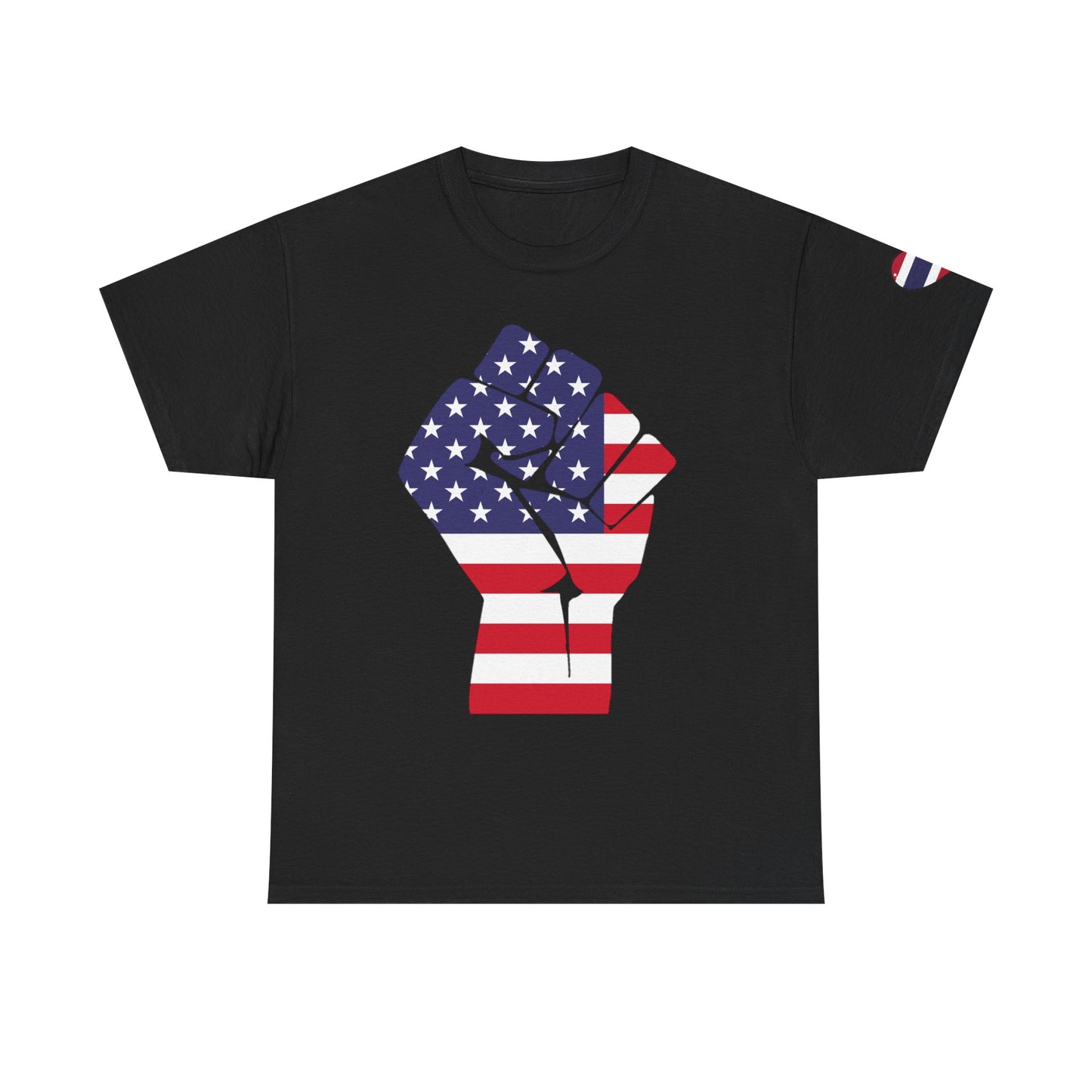 USA Pride Unisex Heavy Cotton Tee - Patriotic Fist & Eagle Design