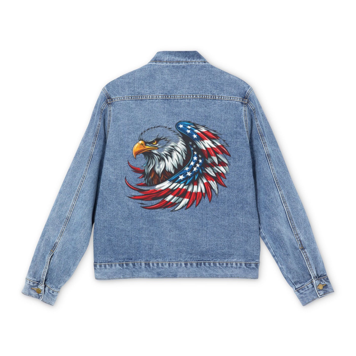 Patriotic Eagle Denim Jacket for Men | Casual Wear, Birthday Gift, Independence Day, Weekend Style, Fashion Statement