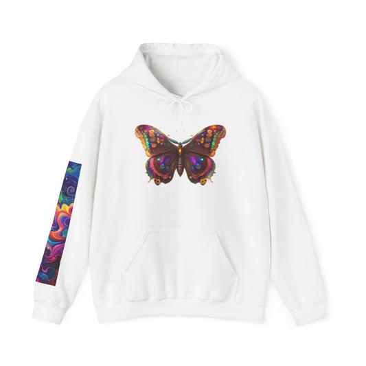 Sweat à capuche imprimé papillon coloré | Sweat-shirt unisexe Heavy Blend™ 