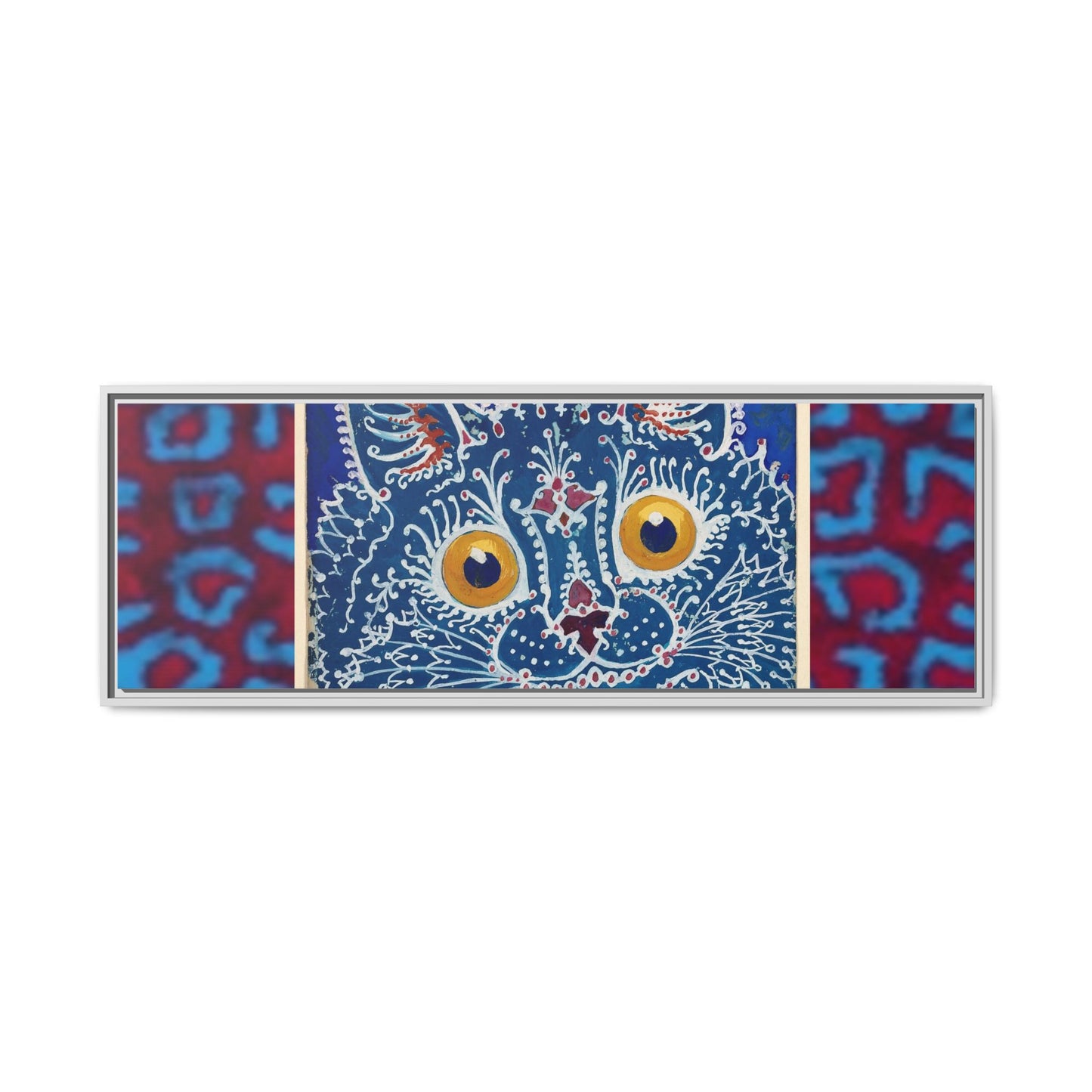 Colorful Cat Framed Matte Canvas Art - Whimsical Home Decor