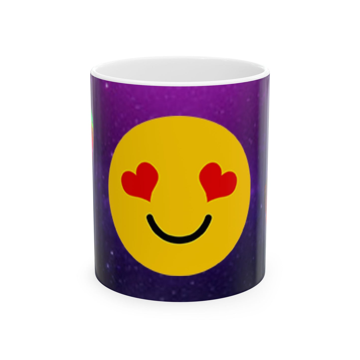 Cute Love Happy Face with Heart Eyes Ceramic Mug - Perfect Gift for Friends, Valentine's Day, Birthday, Coffee Lover, Home Decor