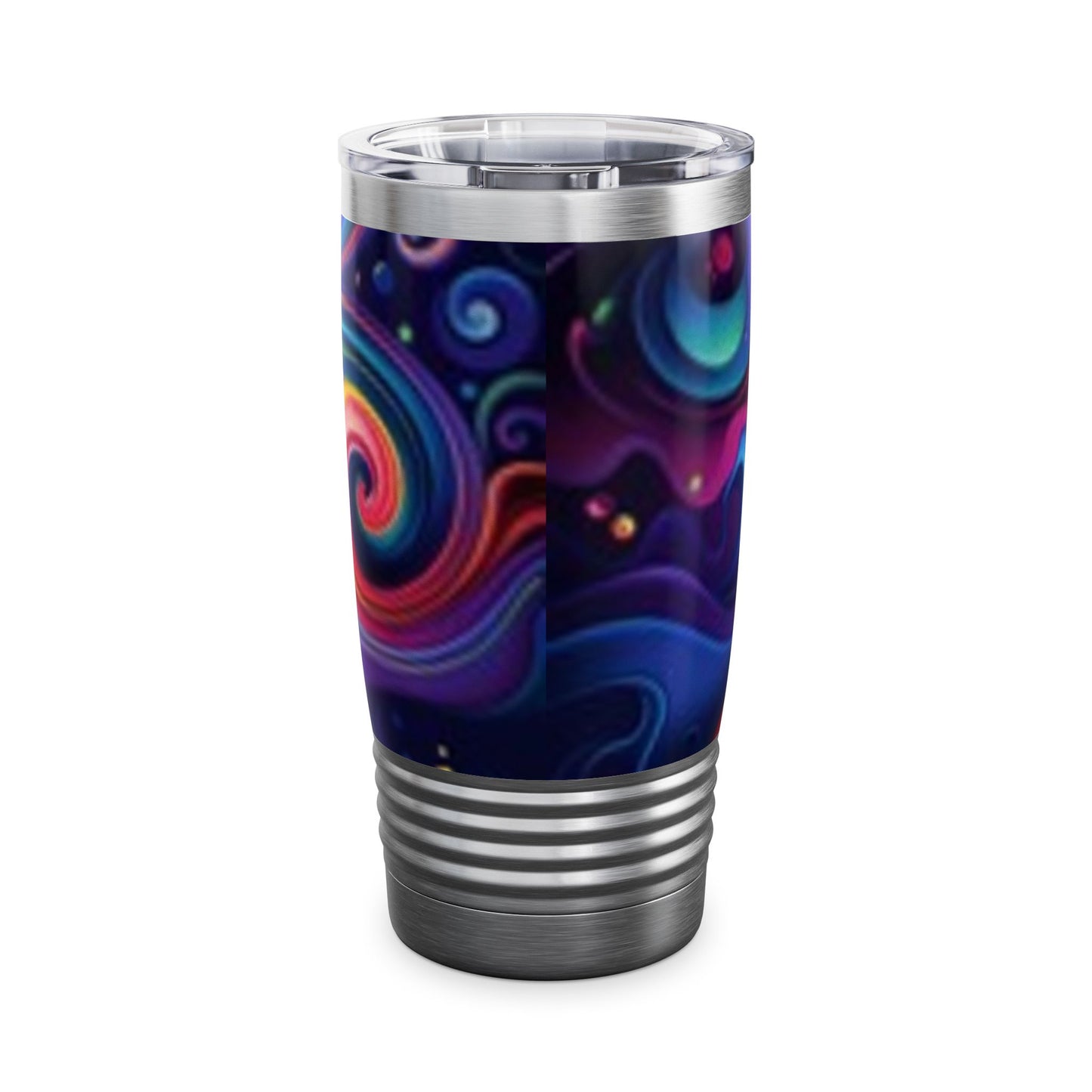 Vibrant Swirl 20oz Ringneck Tumbler - Colorful Travel Mug for Coffee Lovers
