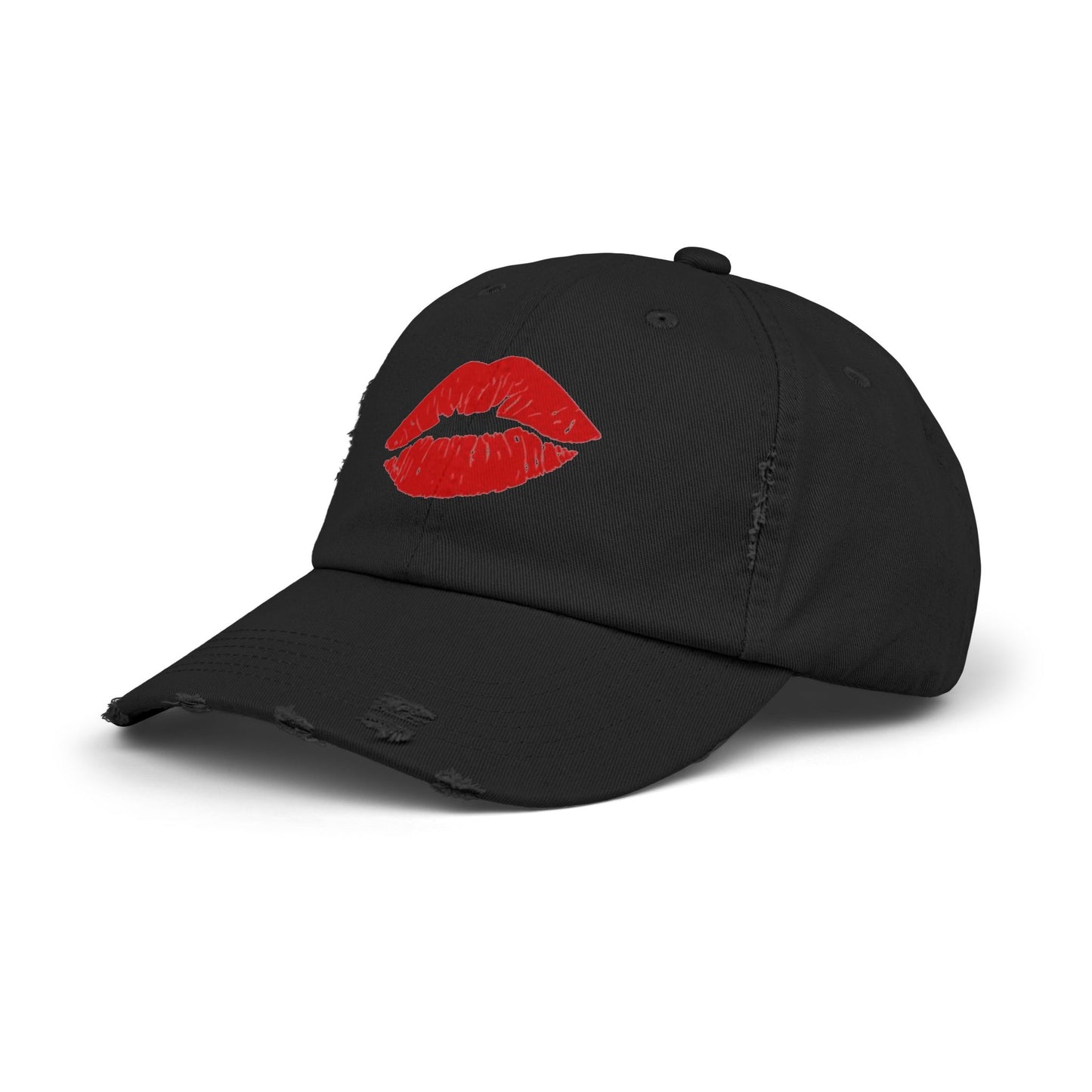 Gorra desgastada labios rojos