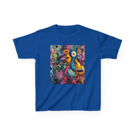 Vibrant Kids Tee with Colorful Art - Unique Front and Back Design