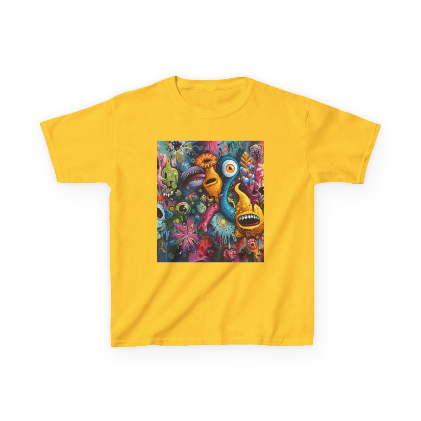 T-shirt enfant dynamique avec motif coloré - Design unique devant et derrière 
