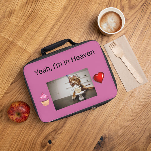 Lunch Bag Dog Eating Cake