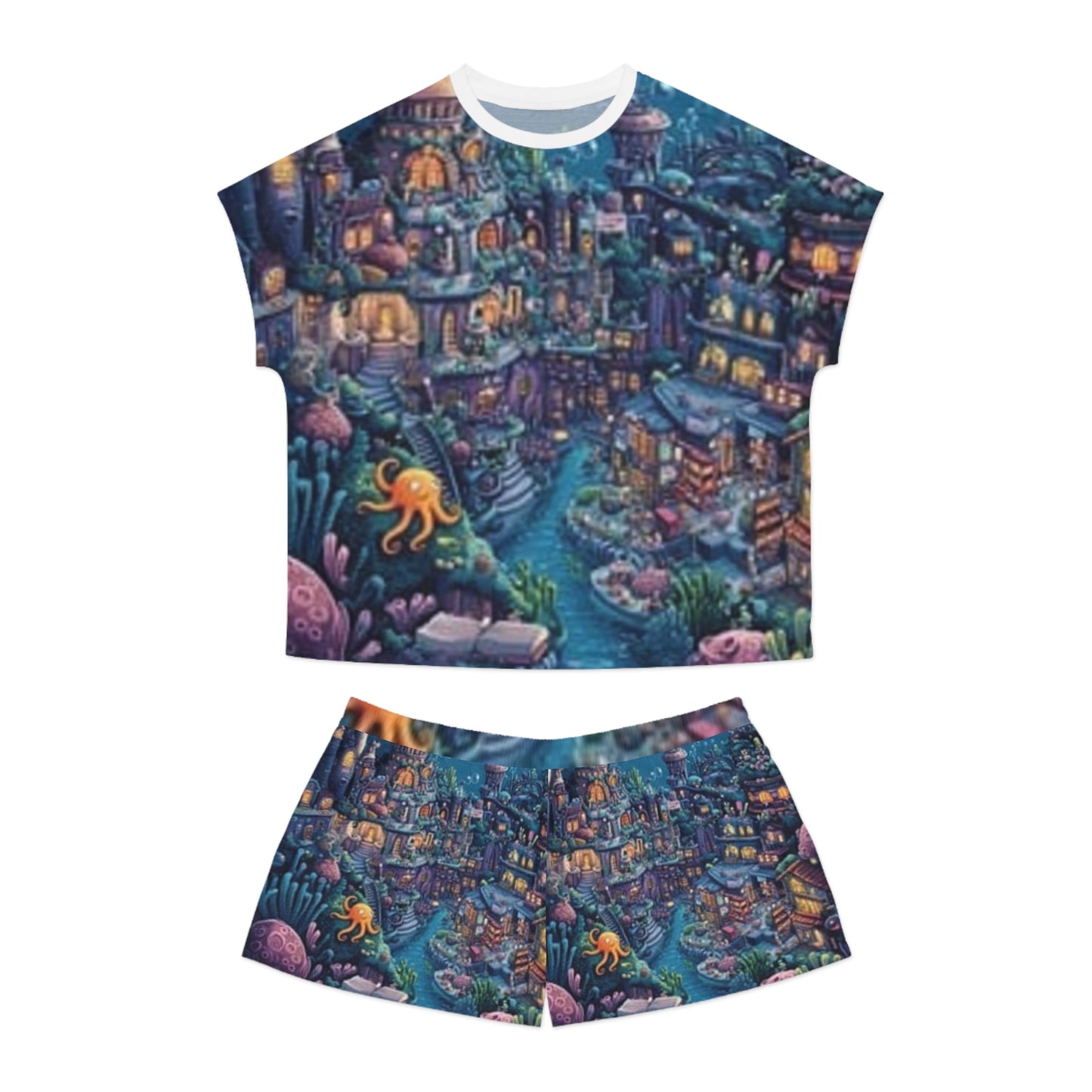 Ensemble de pyjama court pour femme Ocean Très coloré et confortable