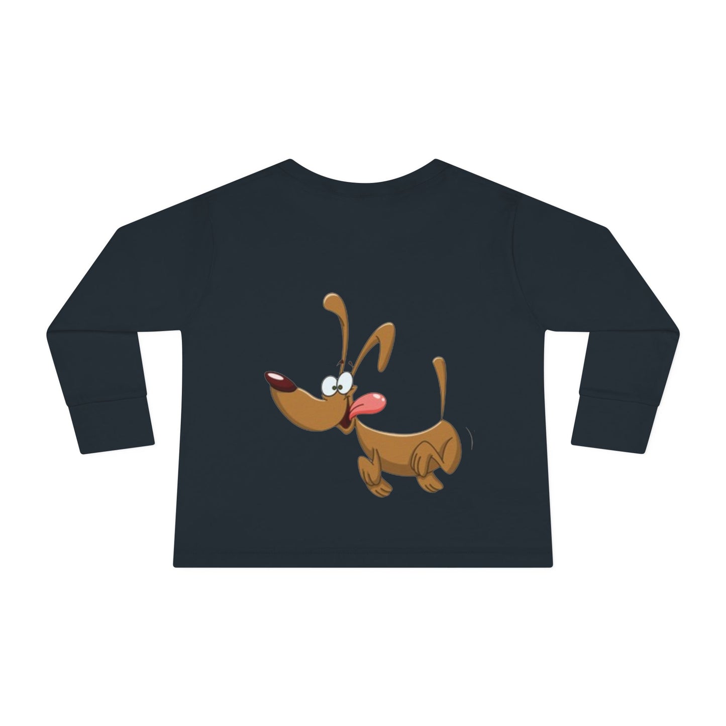 Heart & Pup Toddler Long Sleeve T-shirt | Cute Kids Shirt, Dog Lover Gift, Valentine's Day, Heart Shirt, Playful Toddler Apparel