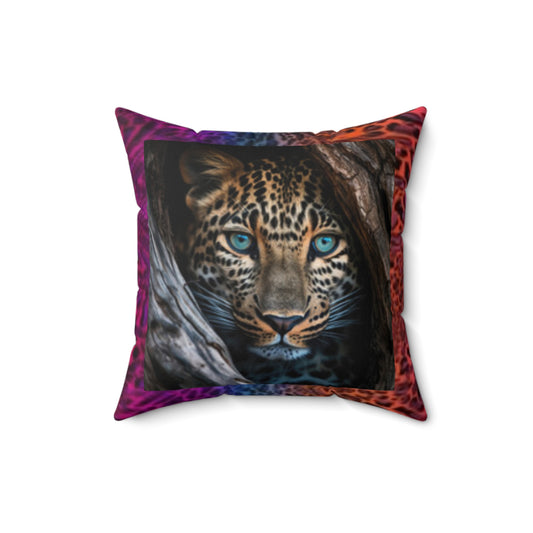 Wildlife-Inspired Decorative Pillow, Leopard & Animal Print Throw Pillow, Animal Lover Gift, Bohemian Home Decor, Nature-Inspired Cushion