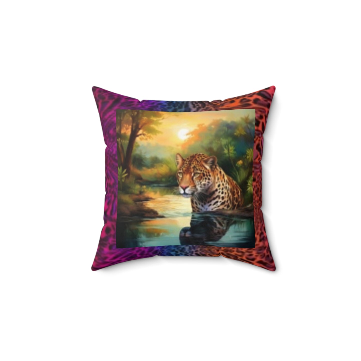 Wildlife-Inspired Decorative Pillow, Leopard & Animal Print Throw Pillow, Animal Lover Gift, Bohemian Home Decor, Nature-Inspired Cushion