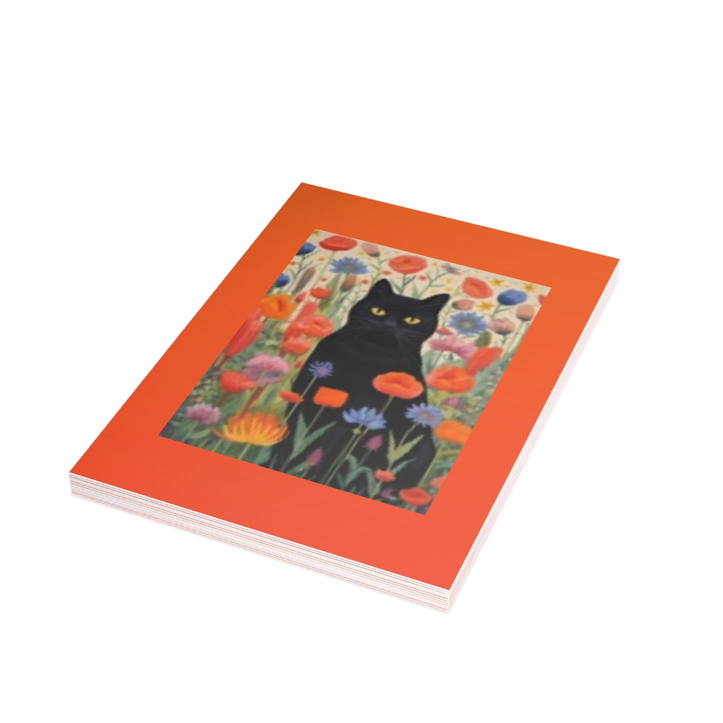 Vibrant Postcard Bundle - Cat & Wildflowers Designs with Envelopes