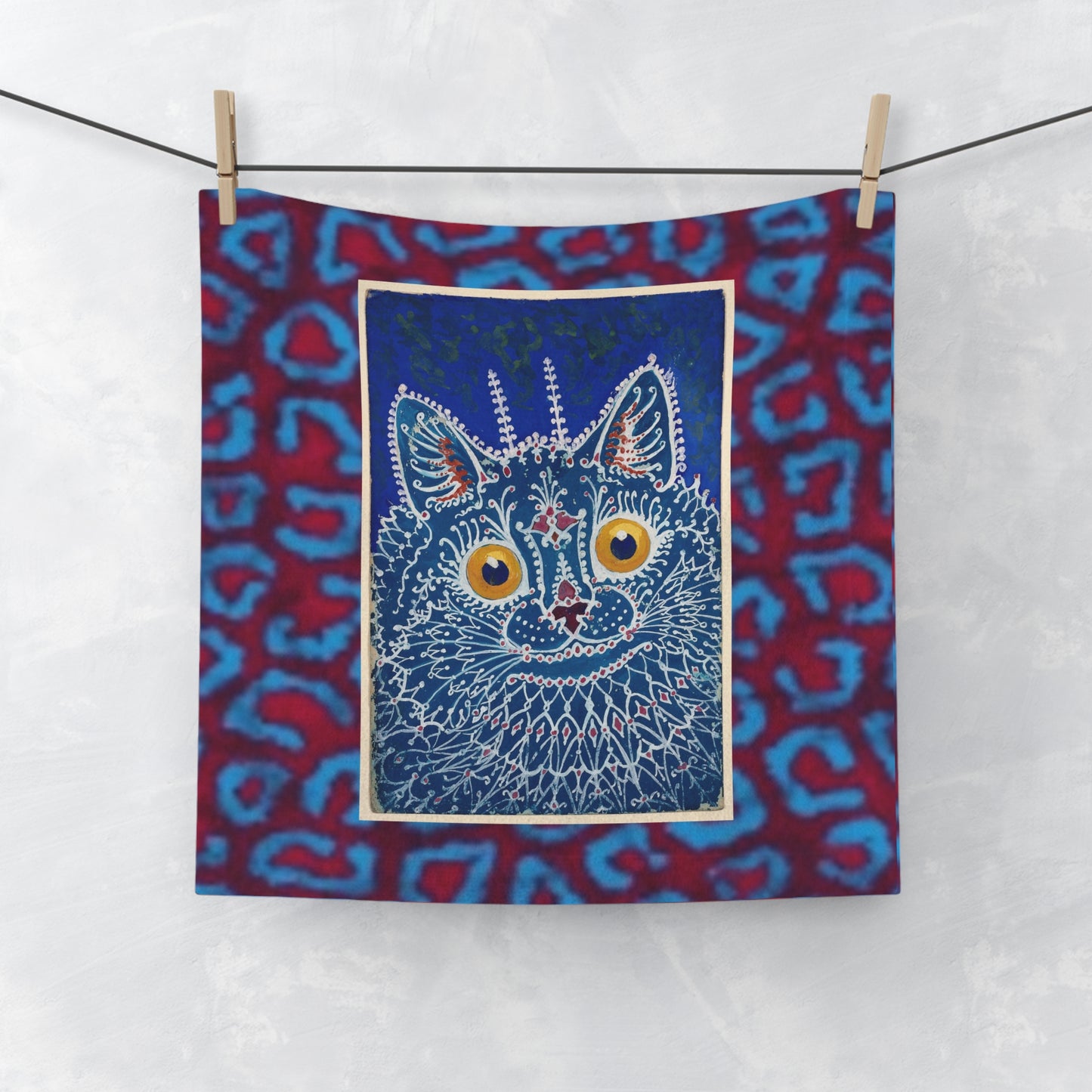 Toalla con cara de gato vibrante: accesorio de baño divertido y original 