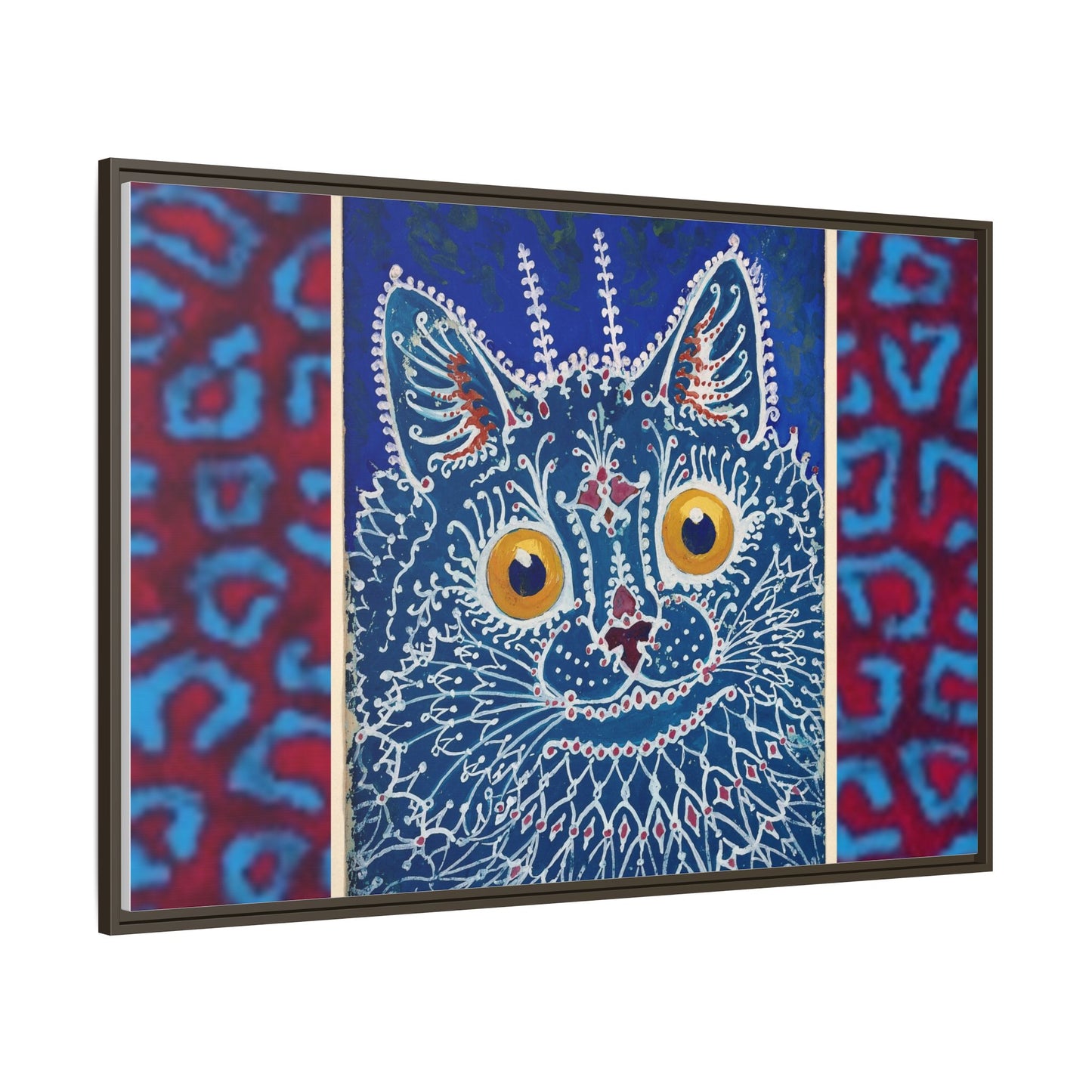 Colorful Cat Framed Matte Canvas Art - Whimsical Home Decor