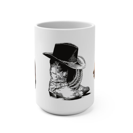 15oz Cowboy Spirit Mug - Western Theme for Animal Lovers