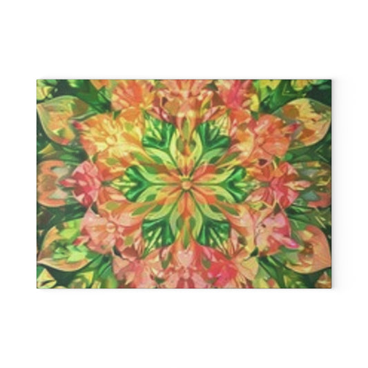 Vibrant Floral Glass Cutting Board for Kitchen Decor, Unique Gift for Chefs, Cooking Enthusiasts, Housewarming, Wedding, Mother's Day
