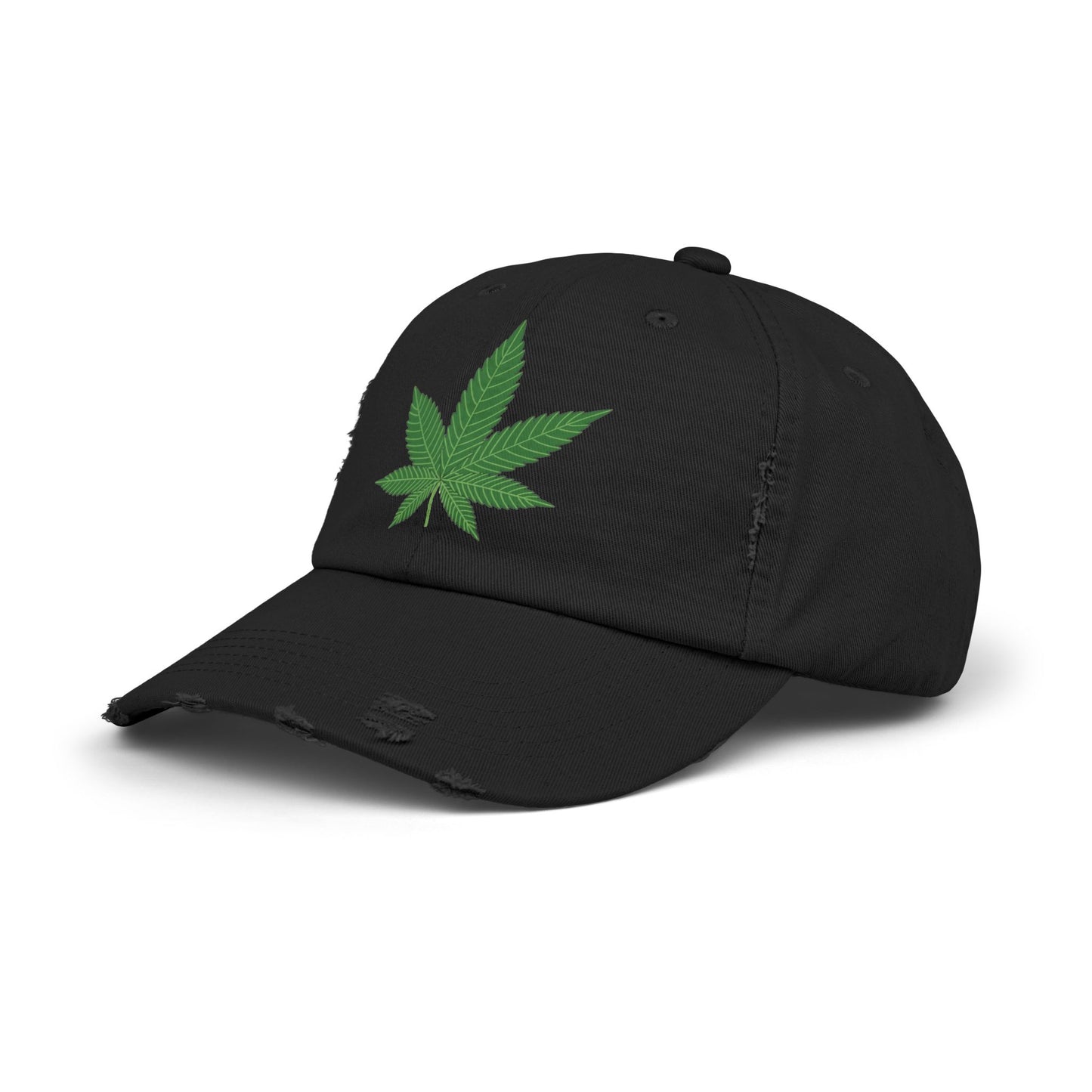 Gorra unisex desgastada con diseño de hojas: ropa informal para amantes de la naturaleza 