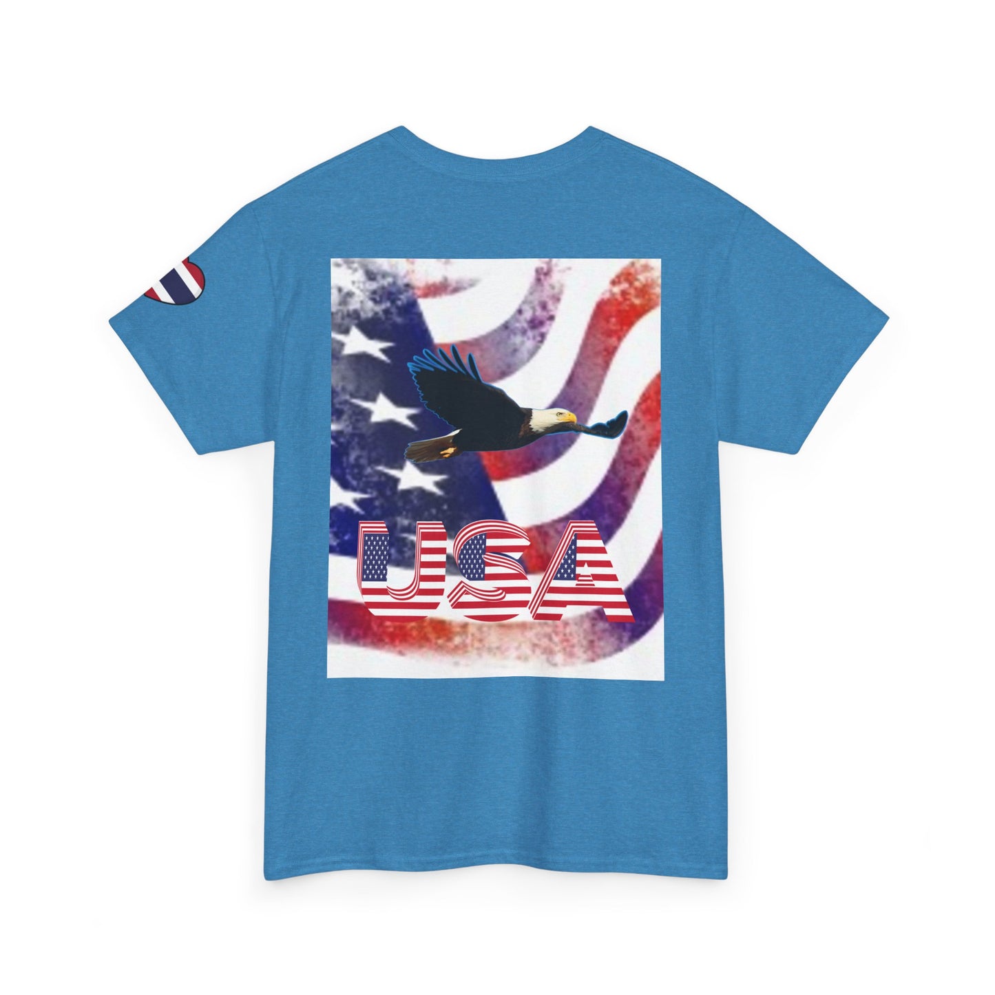USA Pride Unisex Heavy Cotton Tee - Patriotic Fist & Eagle Design