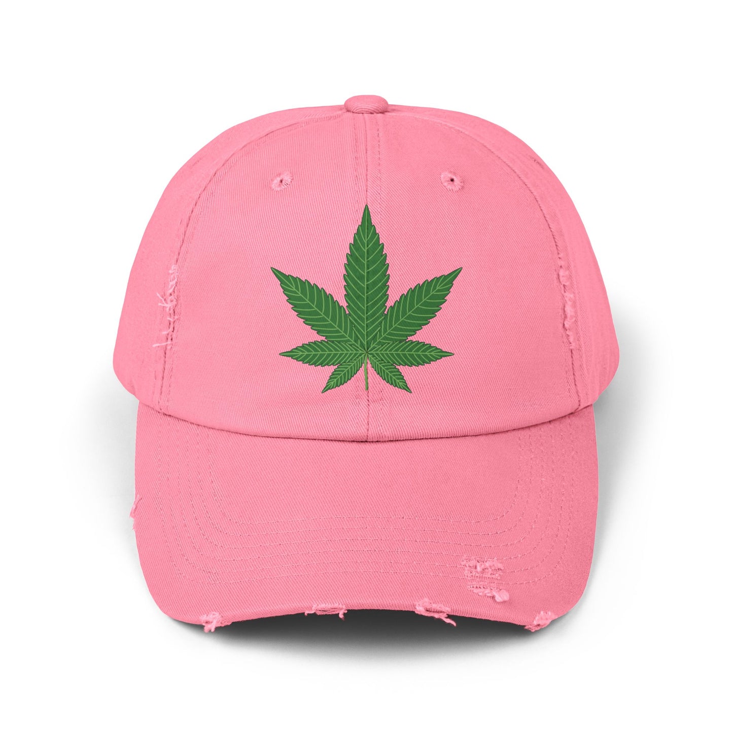 Gorra unisex desgastada con diseño de hojas: ropa informal para amantes de la naturaleza 