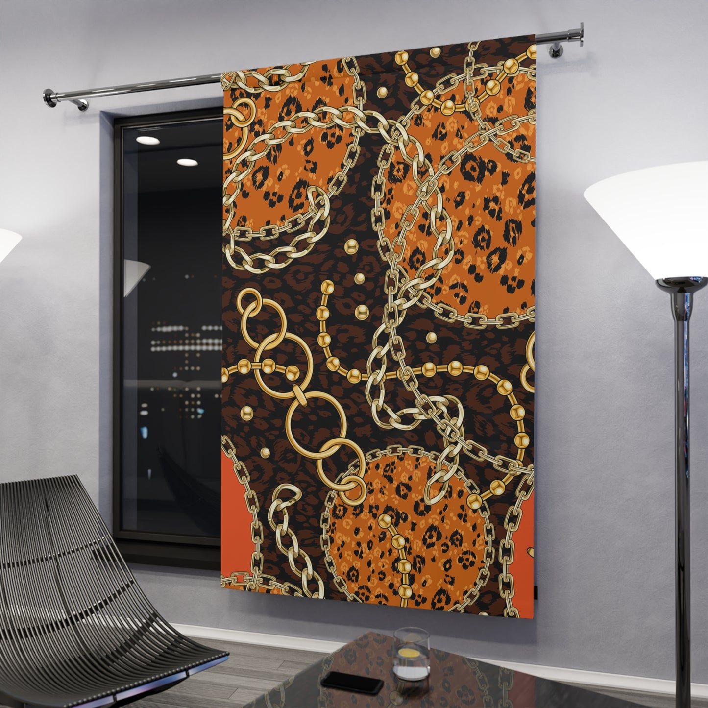 Window Curtains 50"x 84" (1 Piece) Chain Circles Fancy