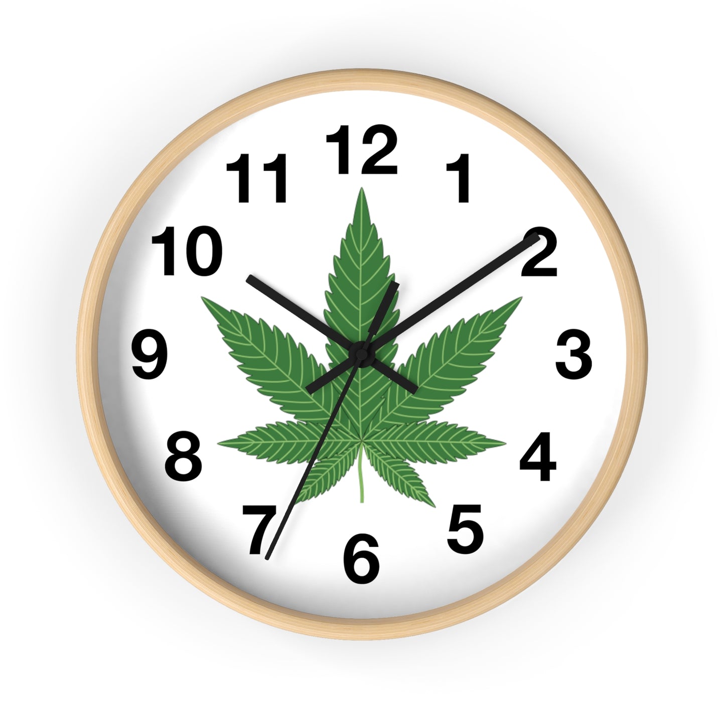 Wall Clock Marijuana Leaf