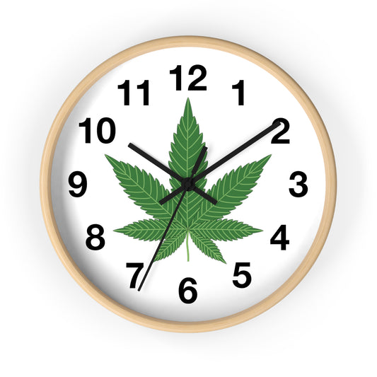 Wall Clock Marijuana Leaf