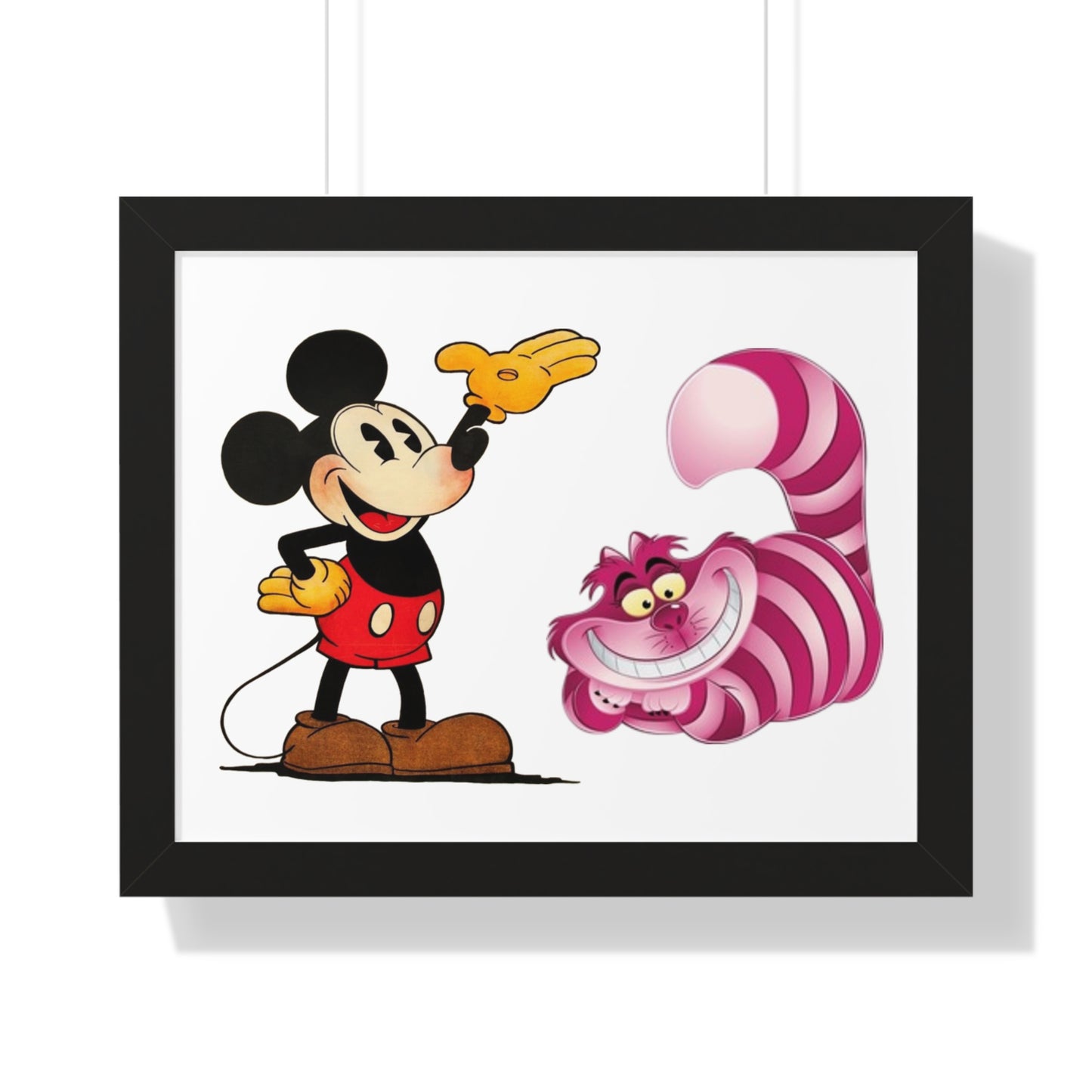 Framed Horizontal Poster Mickey Mouse & Cheshire Cat